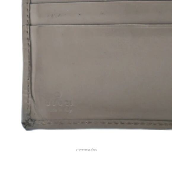 🔴 Gucci Bifold Wallet - Grey Diamante Leather - Picture 7 of 9